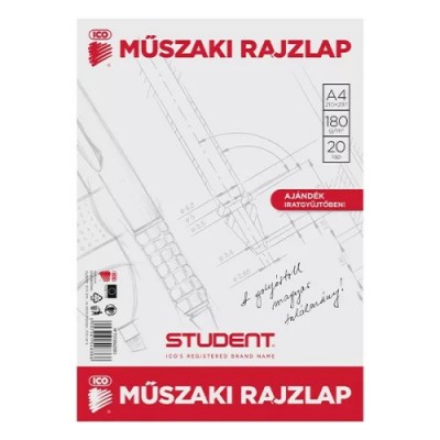 Student Műszaki rajzlap, 20 lap, A/4