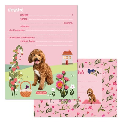 Ars Una Cute Animals-doggie partimeghívó borítékkal