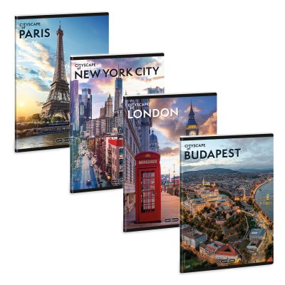 Ars Una Cityscape A/5 extra kapcsos füzet-négyzethálós