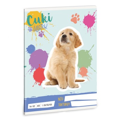 Ars Una Cuki Állatok - Golden retriever A/5 1. oszt. füzet 14-32
