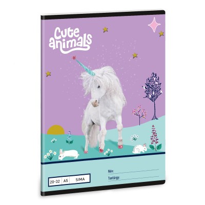Ars Una Cute Animals - Unicorn A/5 sima füzet 20-32