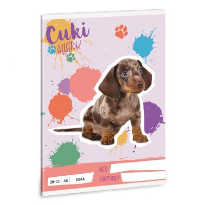 Ars Una Cuki Állatok - Harlekin tacskó A/5 sima füzet 20-32