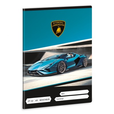 Lamborghini A/5 négyzethálós füzet 27-32
