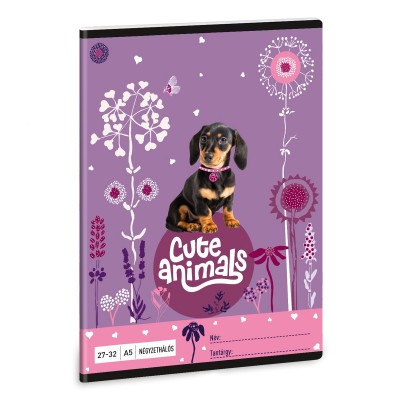 Ars Una Cute Animals-puppy A/5 négyzethálós füzet 27-32