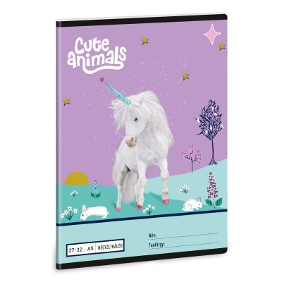 Ars Una Cute Animals - Unicorn A/5 négyzethálós füzet 27-32