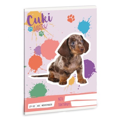Ars Una Cuki Állatok - Harlekin tacskó A/5 négyzethálós füzet 27-32