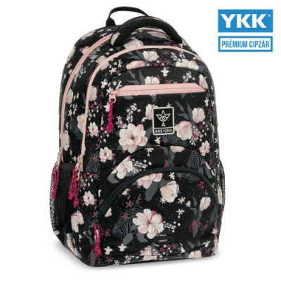 Ars Una Flowery black ergonomikus hátizsák 27 L