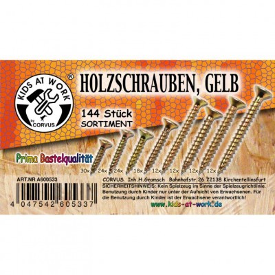 Facsavar készlet, különböző kadmiumozott facsavarokkal