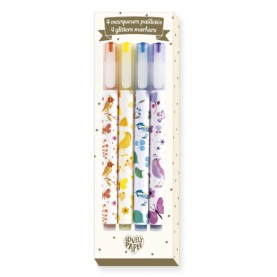 Csillám filctoll készlet - 4 glitteres színben - 4 Tinou glitter markers