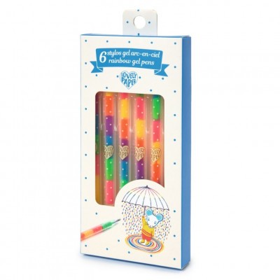 Zselés toll készlet - 6 szivárvány színben - 6 rainbow gel pens