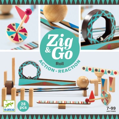 Építőjáték - Sokasodó gördülő, 28 db-os - Zig and Go - Roll