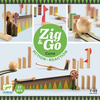 Építőjáték - Sokasodó ívelő, 27 db-os - Zig and Go - Curve