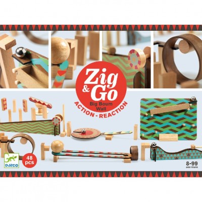 Építőjáték - Sokasodó golyózó, 48 db-os - Zig and Go - Big Boum Wall