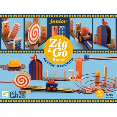 Építőjáték - Forgalmas, 51 db-os - Zig and Go Junior - Racer