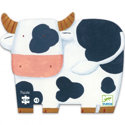 Formadobozos puzzle - Bocik és tehenek, 24 db-os - The cows on the farm