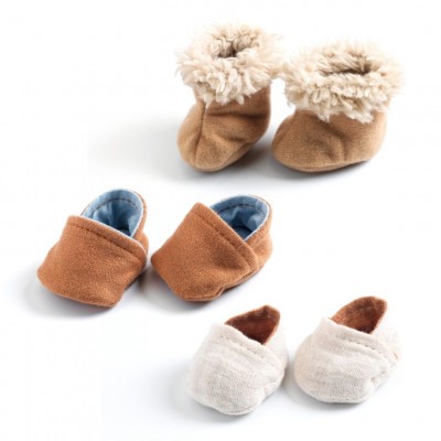 Játékbaba cipő - 3 pár cipőcske - 3 pairs of slippers