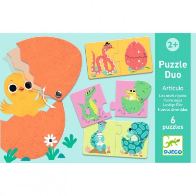 Párosító puzzle - Kié a tojás, 12 db-os - Funny eggs