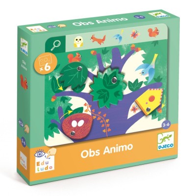 Fejlesztő játék, megfigyelés - Keress és pörgess, Állatok - Eduludo Obs Animo