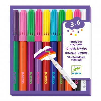Filctoll készlet - Mágikus filctollak, 9 szín és 1 színváltó - 10 magic felt-tips